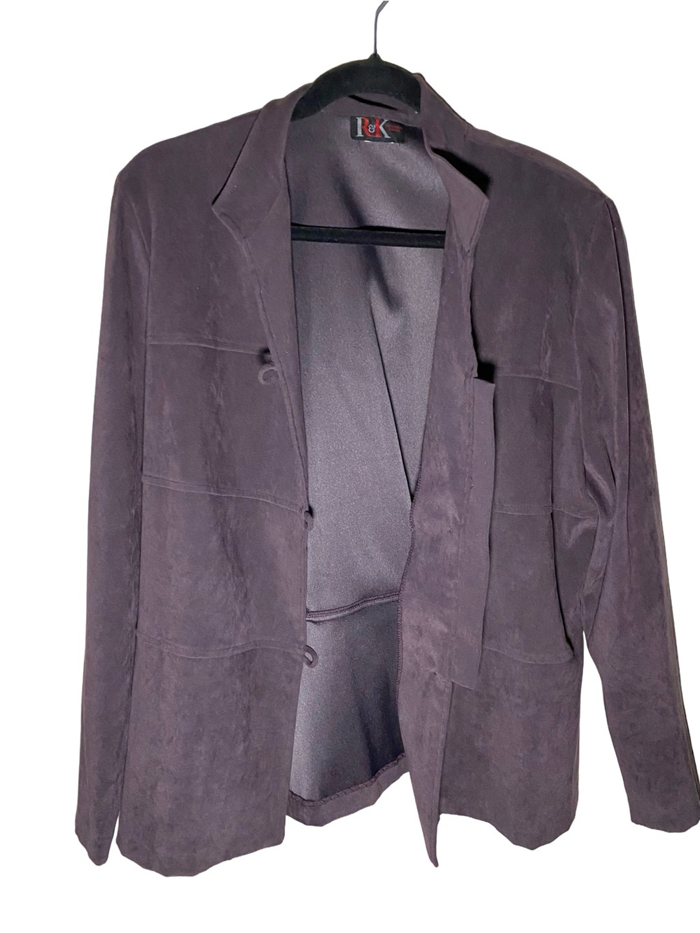 Vintage 1990s R&K Originals Plum Faux Suede Jacket Blazer L/XL